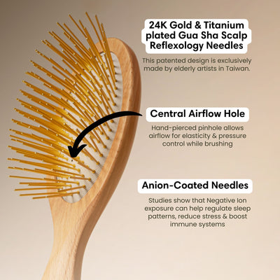 Gua Sha Hair & Scalp Brush: Premium Wooden Edition