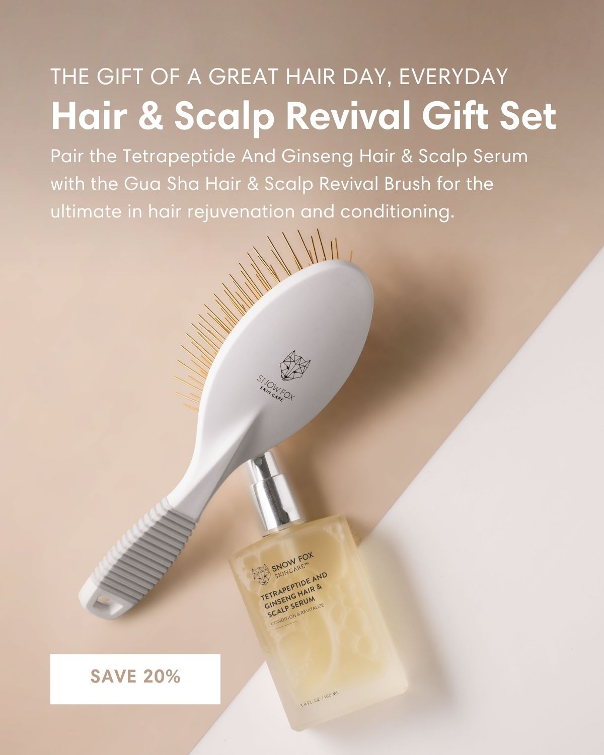 Gua Sha Hair & Scalp Revival Brush – Snow Fox Skincare