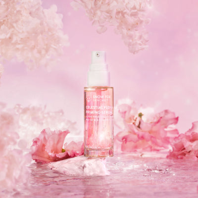 An anti-blue light protective brightening Serum enriched with a bouquet of floral antioxidants and glittering 3D-printed petals for an enhanced, dewy glow under make up