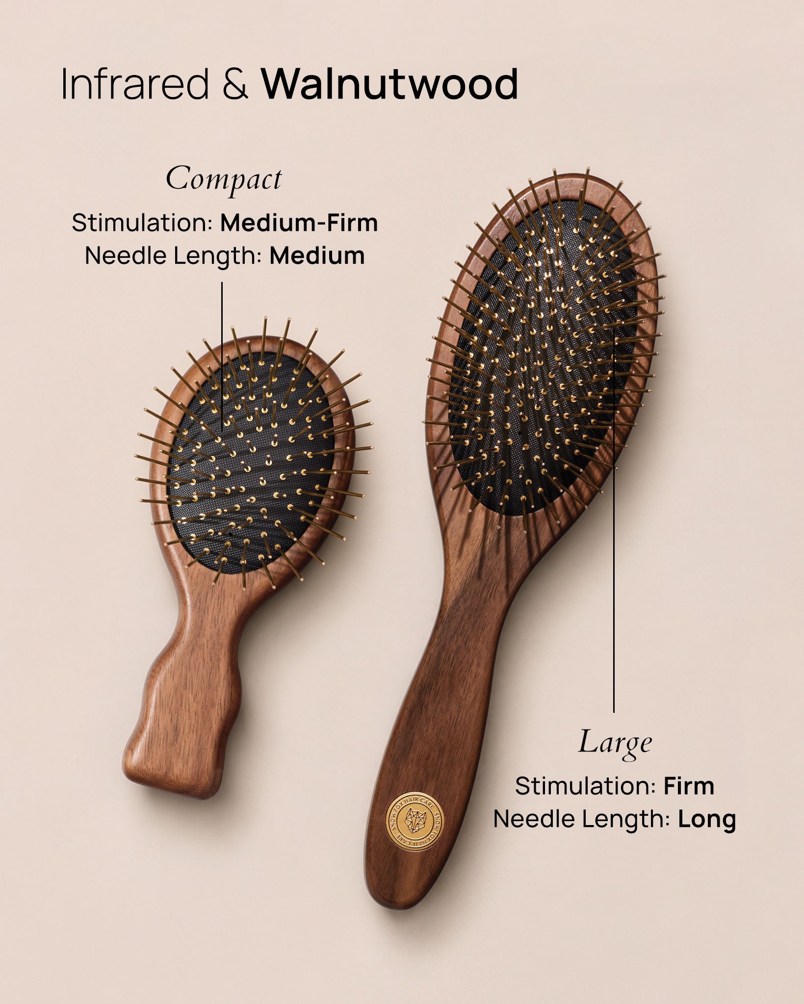 Large Gua Sha Brush: Infrared & Walnutwood