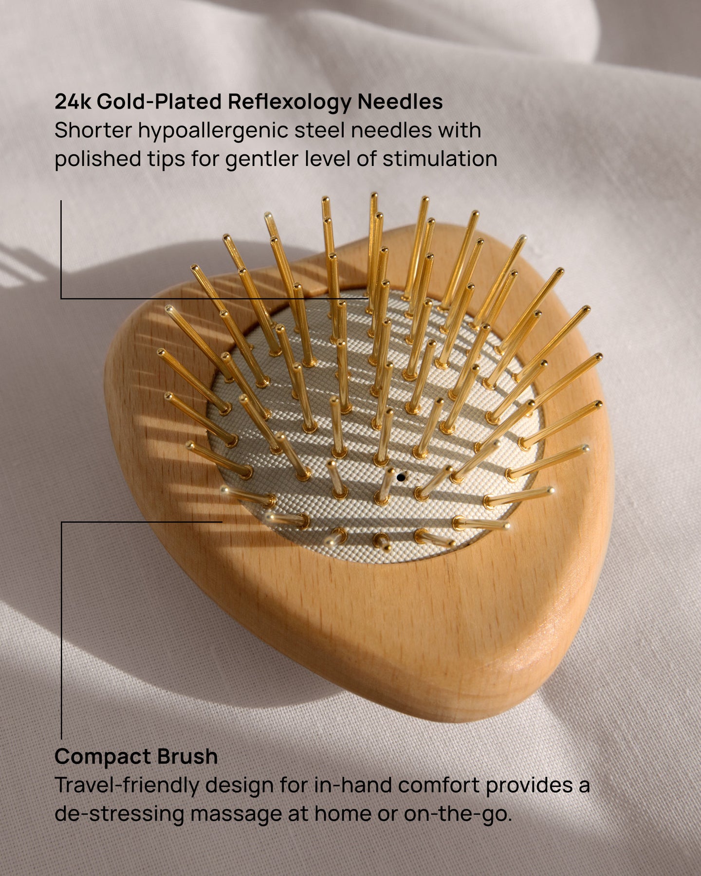 Gua Sha Hair & Scalp Brush: Love Heart Wooden Edition – Snow Fox