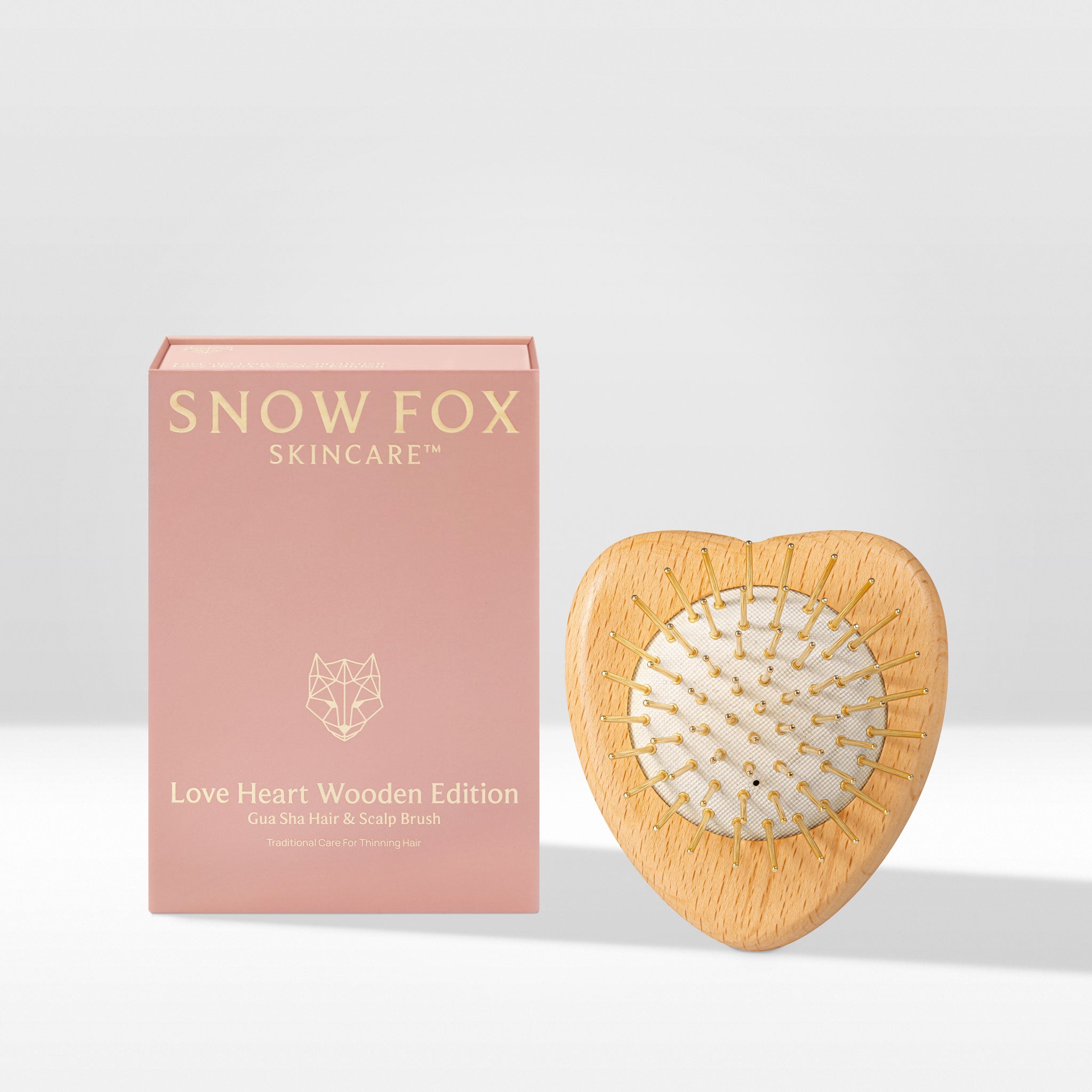 Gua Sha Hair & Scalp Brush: Love Heart Wooden Edition