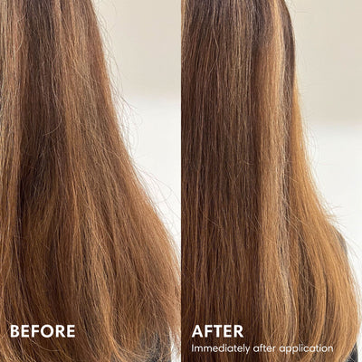 before and after using hair serum, big results and much smoother hair with less breakage