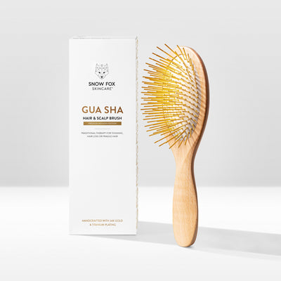 Gua Sha Hair & Scalp Brush: Premium Wooden Edition