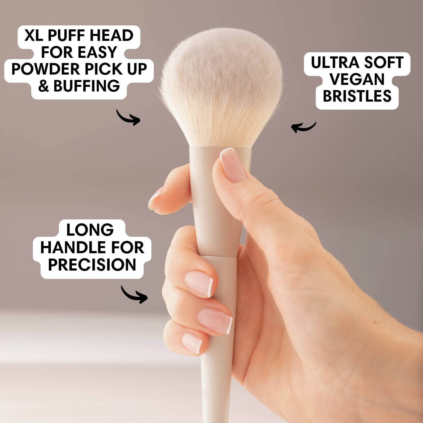 Handcrafted Puff Bristle Shape - Extra large, densely-packed bristle head provides comfortable, high-definition buffing, ensuring the perfect, streak-free finish every time.