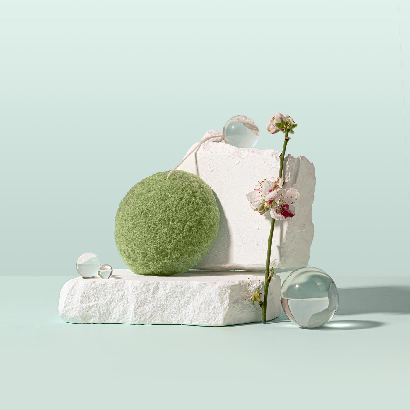 konjac sponge made in Japan Gently exfoliates and cleanses skin, with a soft, bouncy pudding like texture when soaked in water